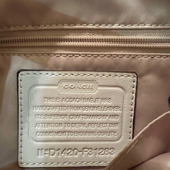 Coach ivory white Charlie Python Leather Hobo Tote - Picture 2 of 4